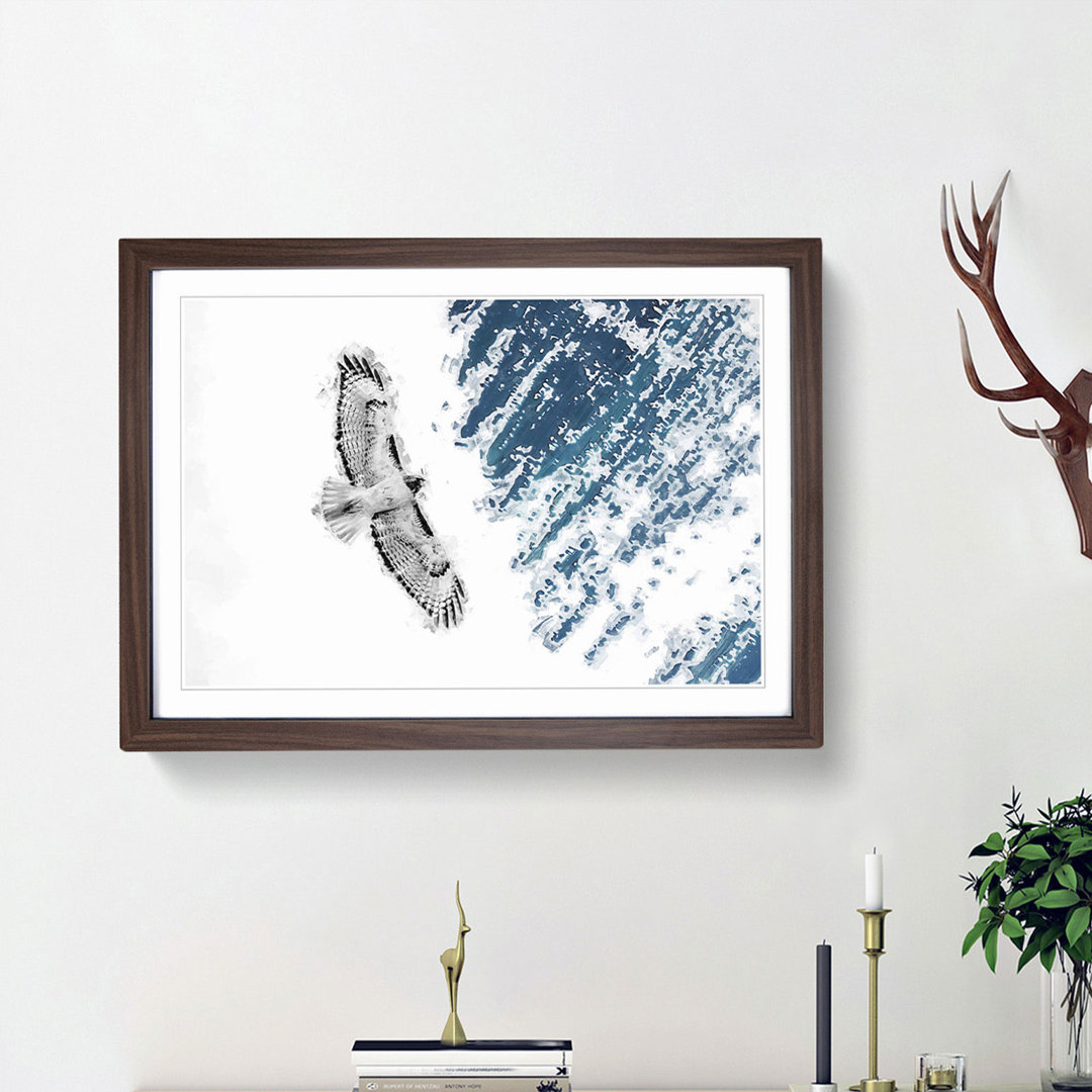 Buzzard Bird in Abstract - Picture Frame Graphic Art Print
