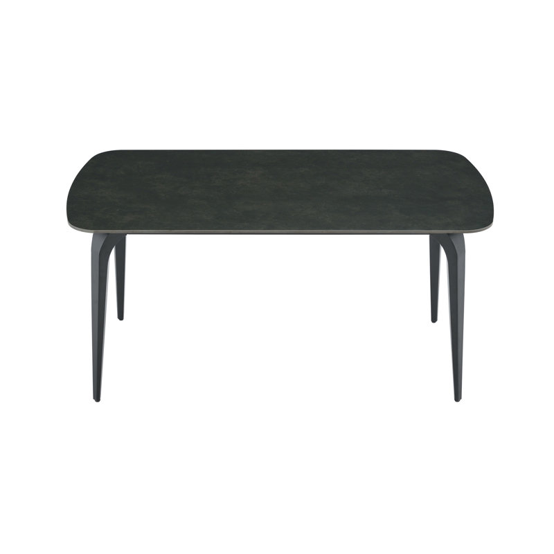 Modern Rectangular Dining Table, Dark Gray