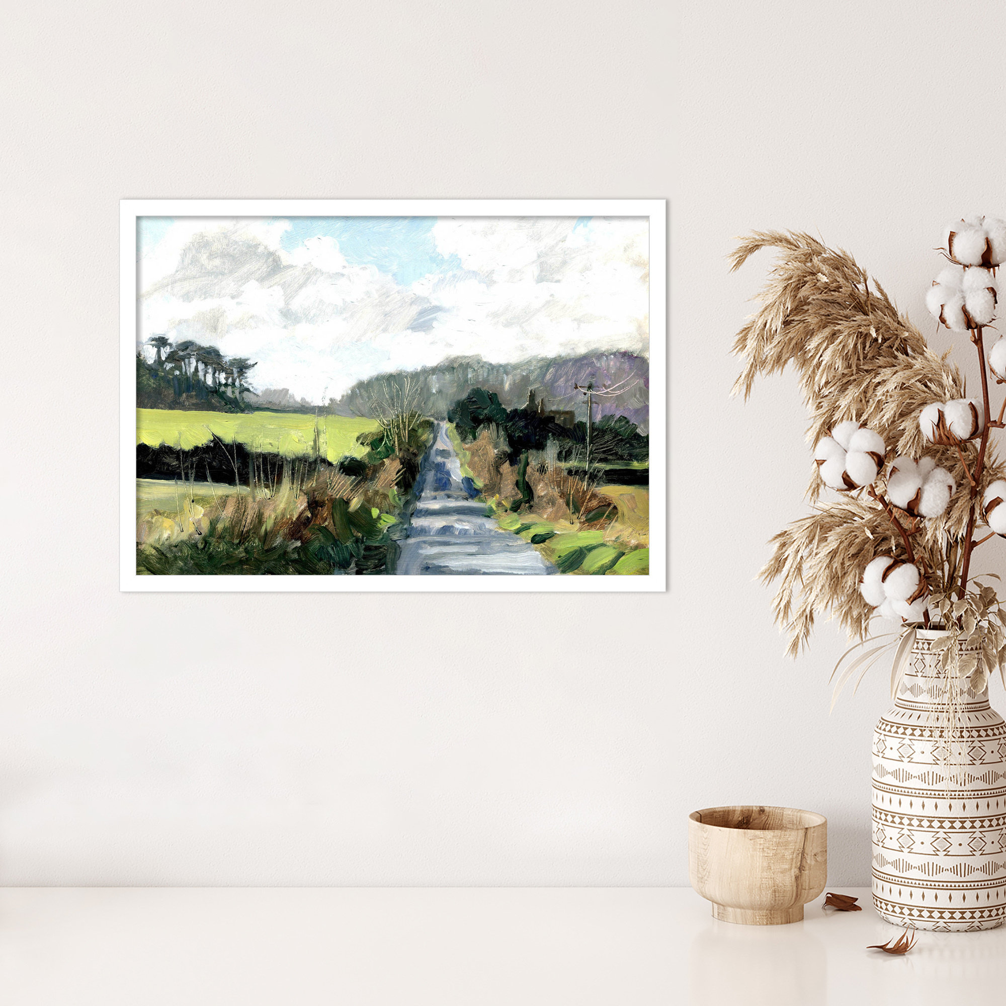 Ripple Lane by Metcalfe Clive, White, 18" H x 25" W x 1" D