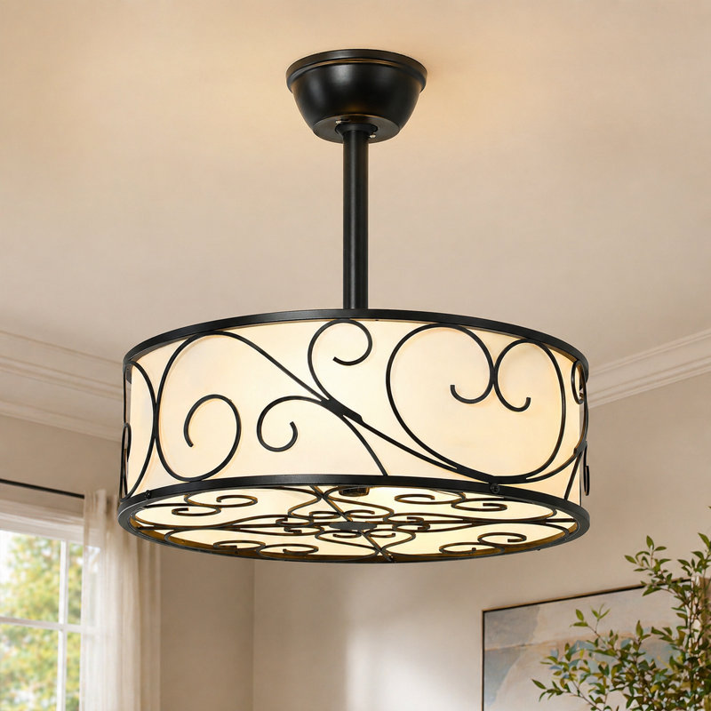 20" Modern Ceiling Fan with Light Kit and Remote Control