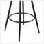 Tabouret de bar pivotant 30 po Carnation en fer noir avec similicuir noir rétro et dossier en bois noir-1513238762