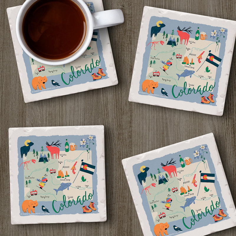 Ensemble de sous-verres 4 pièces Colorado