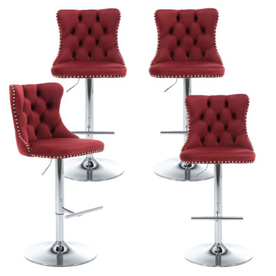 360°Swivel Bar Stools with Sliver Base
