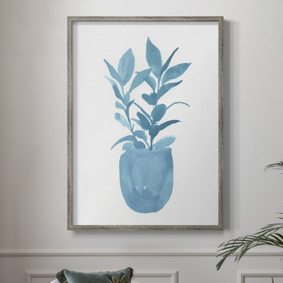 Watercolor House Plant III Framed Print - Solid Wood