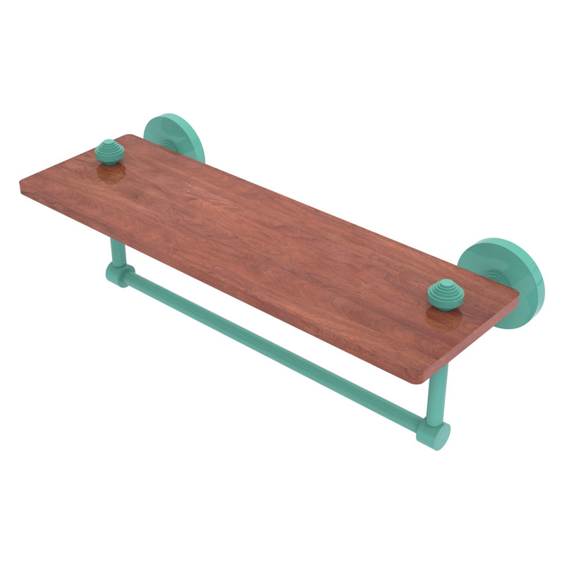 Tablette flottante en métal avec barre à serviettes Southbeach, H 5 po x l 16 po x P 5 po, Vert écume de mer