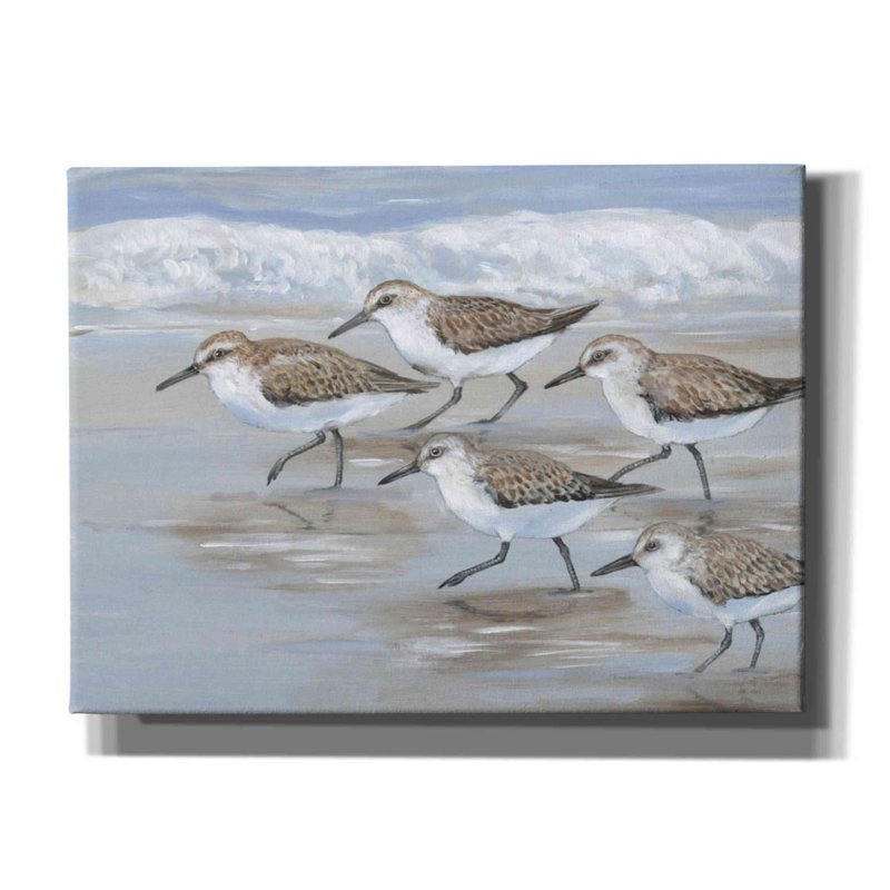 «Sandpipers I» par Tim O'toole, art mural sur toile, H 40 po x l 54 po x P 1,5 po