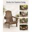 Chaise Adirondack pliable avec porte-gobelet, chaise longue d'extérieur résistante aux intempéries pour terrasse, porche, terrasse et pelouse, teck-1647205754