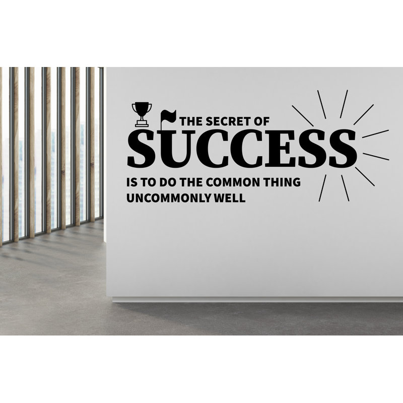Success Wall Decor Office Wall Decal, 30" H x 70" W, Matte Black