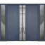 Façade avant extérieure double portes en métal / deux insertions en acier inoxydable gris graphite 0729/2 fenêtres extérieures latérales / porte d'entrée moderne peinte à gauche à l'intérieur 104 po x 80 po-111445124-111445126