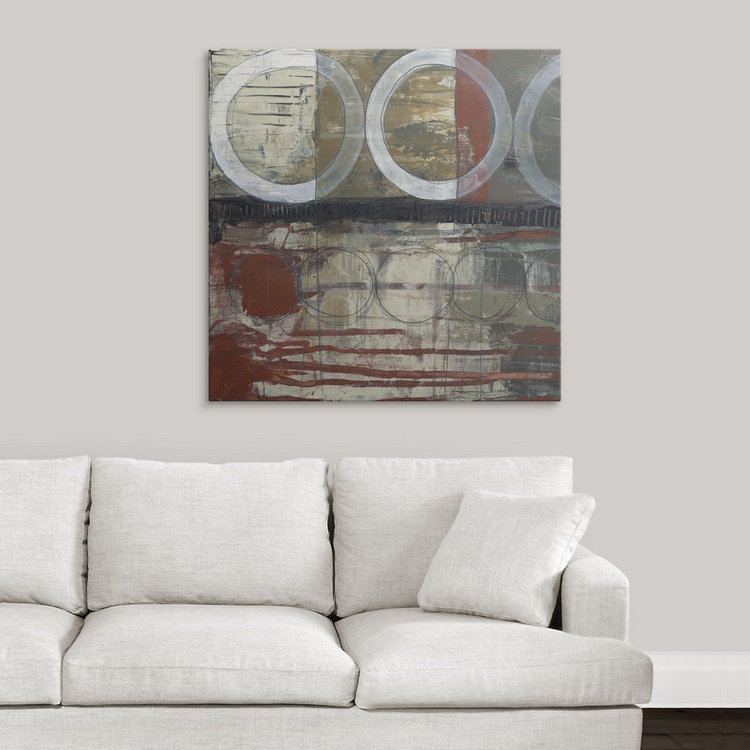 « cercles », reproduction d’art jennifer, H 35 po x l 35 po x P 1,5 po, Toile