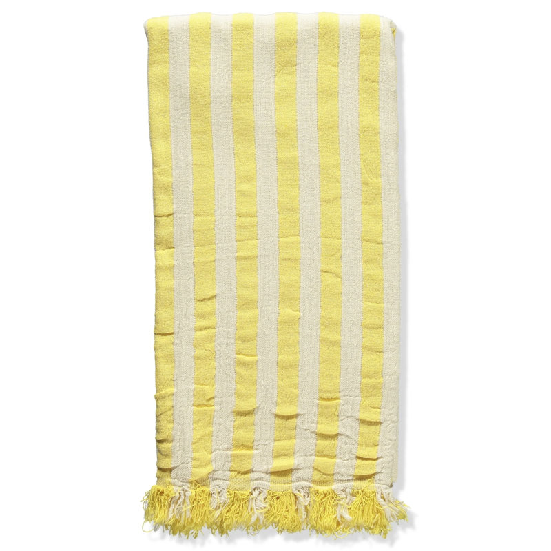 Amalfi Stripe Turkish Cotton Towel, Jaune