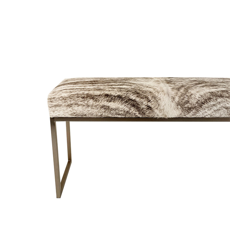 Upholstered Cowhide Stool