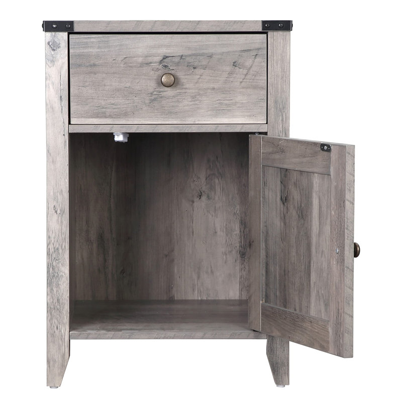 Cloutier Solid Wood Nightstand, Grey Wash, Individual