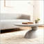 Table basse moderne minimaliste en fibre de verre avec base sculpturale en pierre Lucky-1361201546