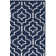 Rodgers Hand Woven Flat Weave Wool/Cotton Geometric Rug in Blue/Ivory