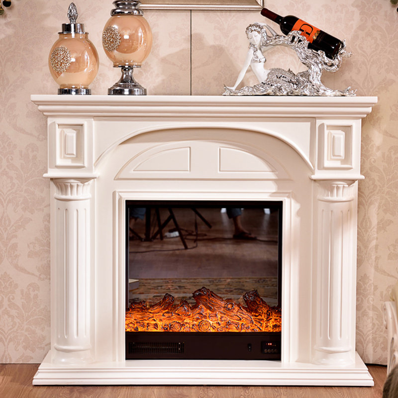 Foyer électrique décoratif de style européen à flamme simulée, H 45,67 po x l 59,06 po x P 12,99 po
