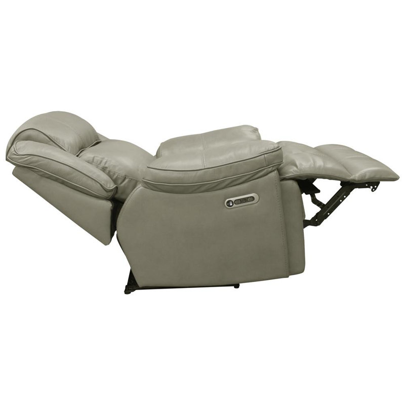 Fauteuil inclinable électrique en cuir véritable de 41 po de largeur Milladore, Gris