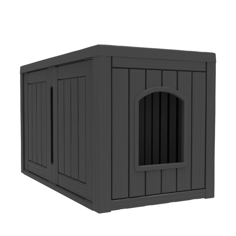 Enceinte pour chat et litière résistante aux intempéries avec séparateur, abri intérieur / extérieur polyvalent, assemblage facile