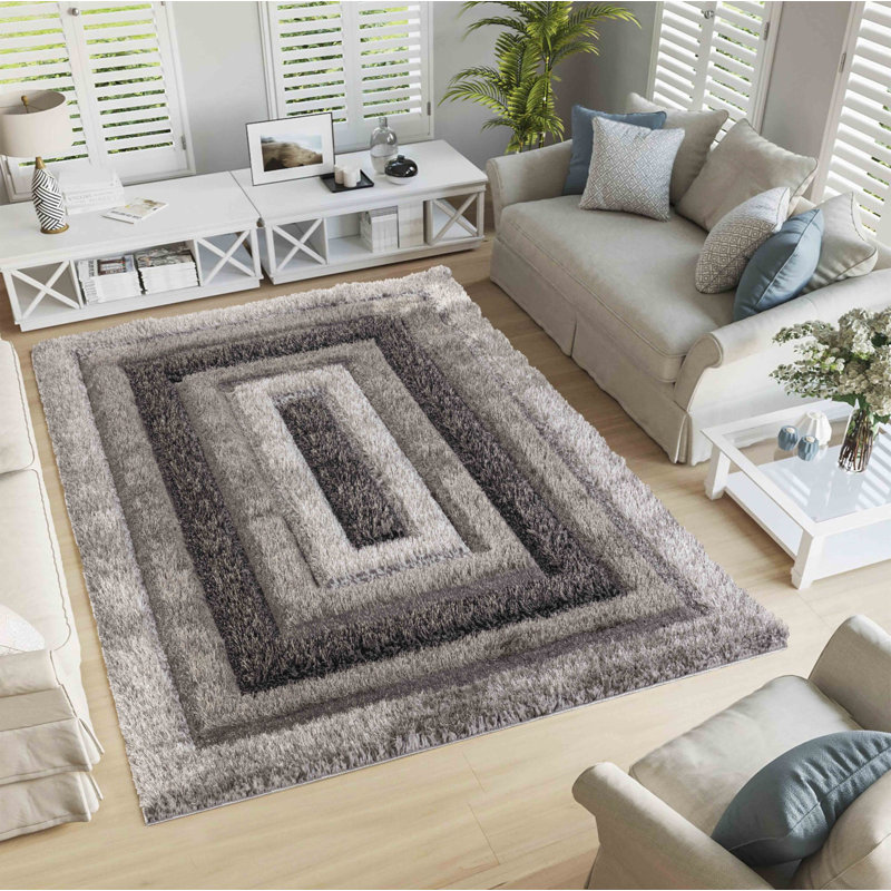 Kiawah Geometric Shag Area Rug, Rectangle 160 x 230cm