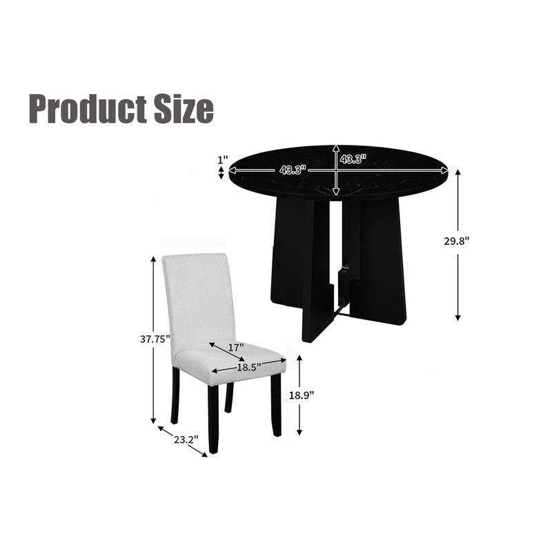 Jacyn 5-piece Round Dining Table Set