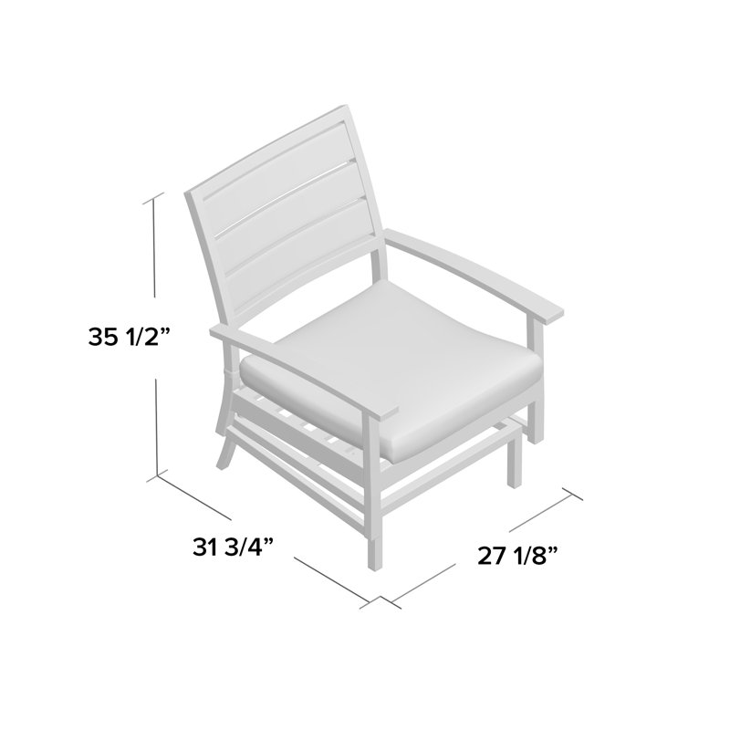 Charleston Aluminum Patio Lounge Chair with Cushions, Oyster, Cabana Stripe Midnight
