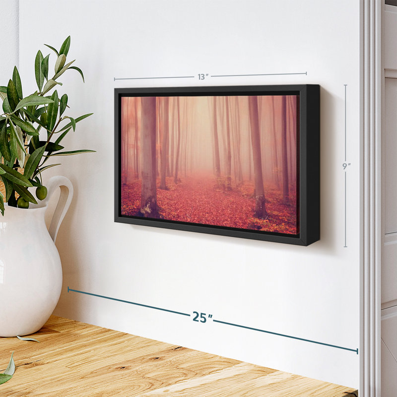 Nature «Foggy Red Forest Canvas Print», H 9 po x l 13 po