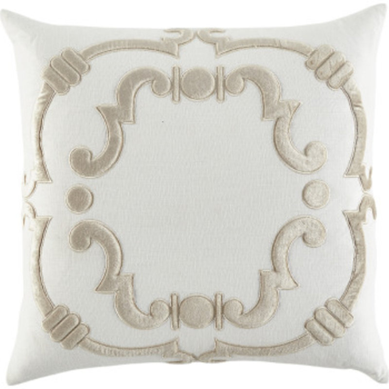 Square Pillow Cover & Insert, Cream/Sand