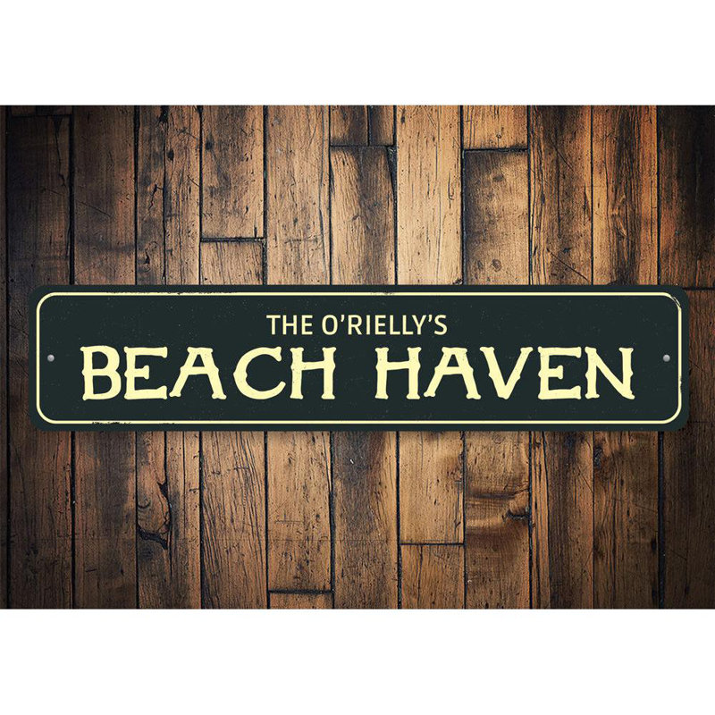 Plaque en aluminium Beach Haven, H 4 po x l 18 po x P 0,04 po, Oui