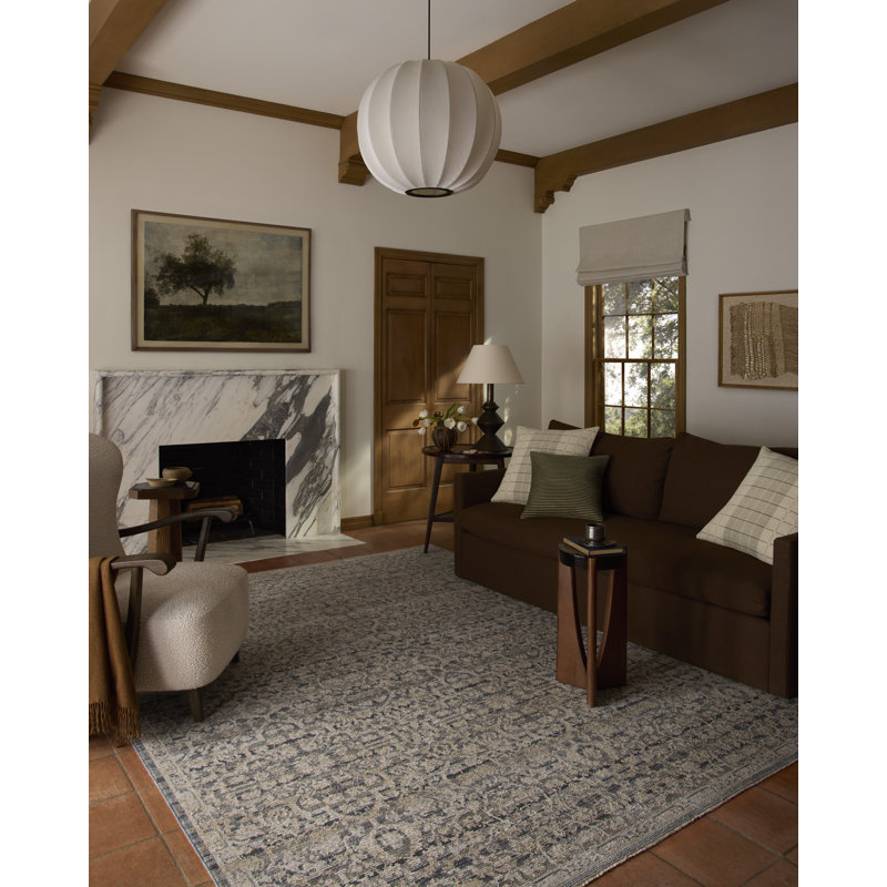 Tapis denim / naturel Loloi Forlini, Rectangle 6 pi 3 po x 9 pi 3 po