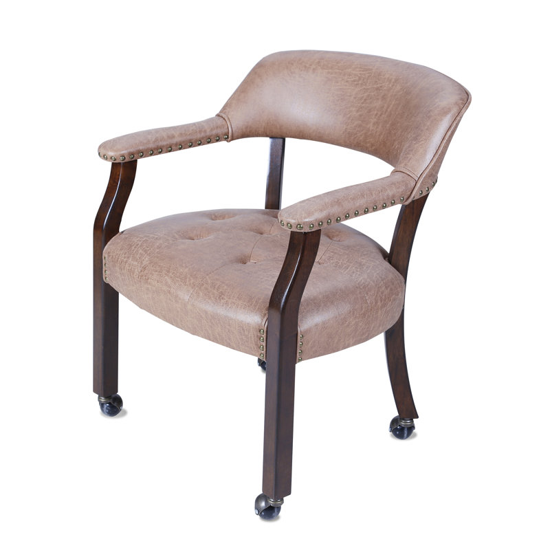 Faux Leather Swivel Armchair, Brown Faux Leather, Brown