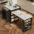 Extendable Island Console Table, Cabinets, Drawers for Dining Room - Black