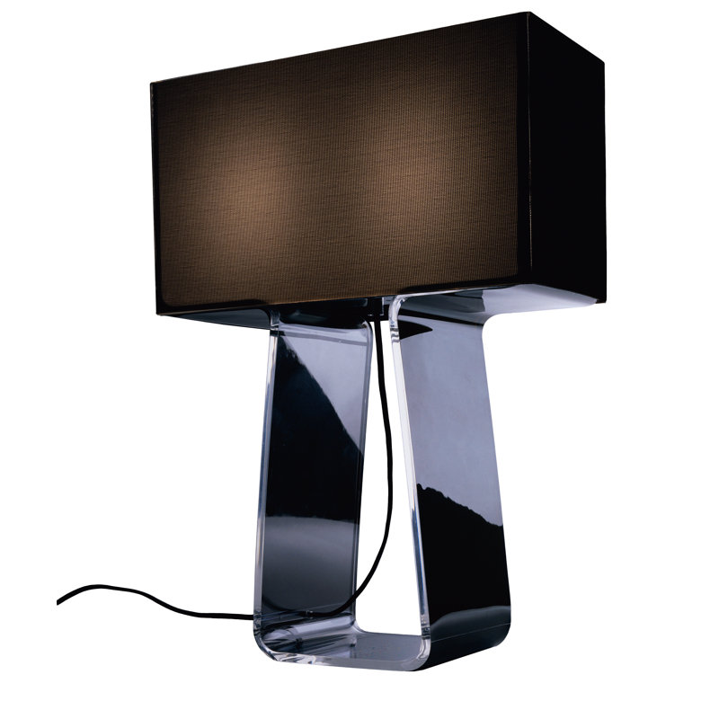 Tube Top Table Lamp, 14" H x 9.5" W x 4.5" D, Charcoal/Charcoal