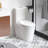 1.1/1.6 GPF Tornado Flush One-Piece Toilet for bathrooms,Siphonic S-trap 12",Elongated Bowl with Soft Close Seat,Powerful Dual Flush MAP 1000g,Comfort Chair Seat ADA Height 17",Glossy White-122554733
