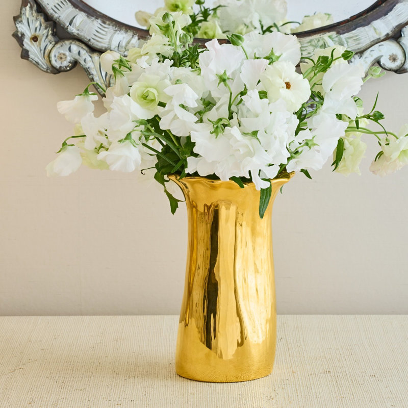 Valera Earthenware Table Vase, Gold