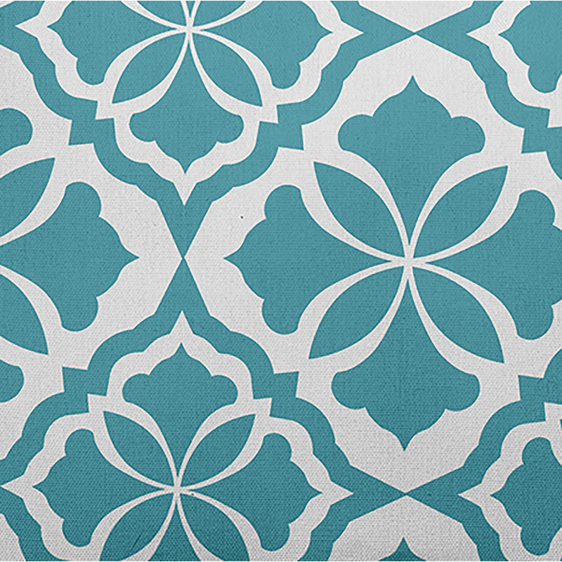 Geometric Outdoor Reversible Throw Pillow, Turquoise
