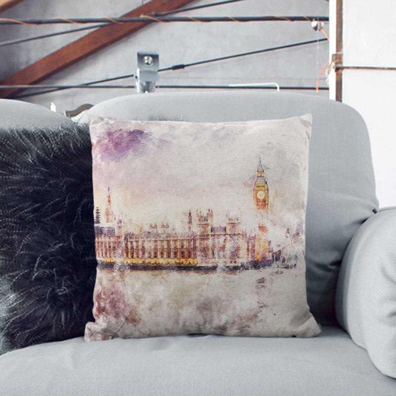 Square Throw Cushion, Stone, 55cm H x 55cm W x 20cm D