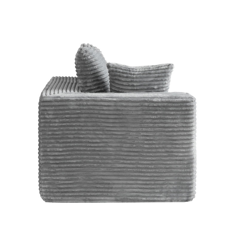 Canapé en tissu de velours côtelé Hananiah, Grey