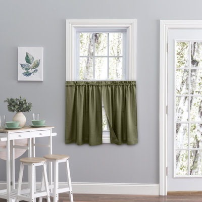 Lakeland Classic Tailored Cafe Curtain/Tier Pair in Light Filtering in Bold Colors and Various Sizes