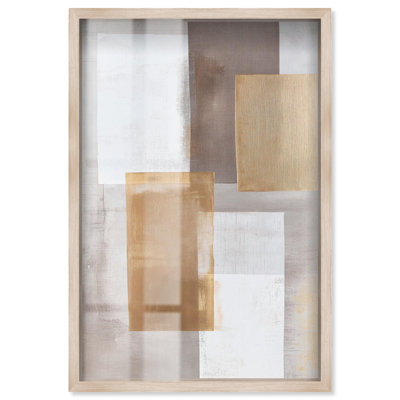 «Interlocking of Planes III Shadowbox», art mural Boho Gold par Art Remedy, cadre blond, 37 x 55
