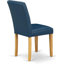 Ensemble de table de salle à manger moderne 5 pièces comprenant une table carrée en bois et 4 chaises rembourrées en similicuir bleu Oasis, chêne-1132522879-1132522878-1195928159
