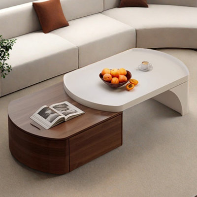 Design sense retractable solid wood coffee table