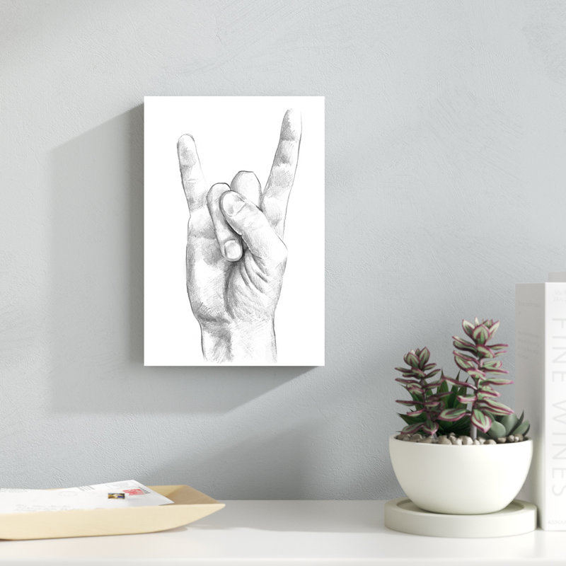 «Hand Signs IV», peinture sur toile, H 12 po x l 8 po
