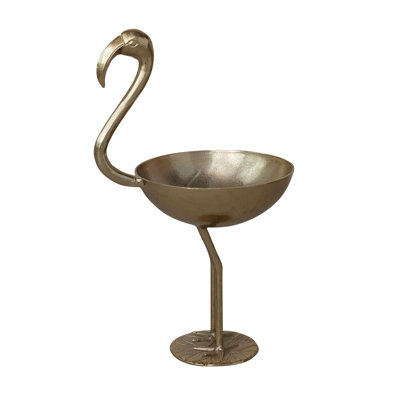 Cast Aluminum Flamingo-Shaped Decorative Bowl