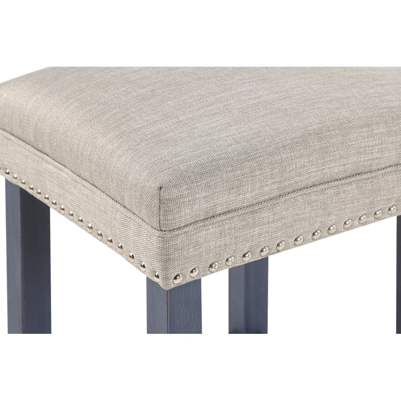 Ensemble de table de salle à manger 3 pièces à hauteur de comptoir Halethorpe, Beige, Bleu antique