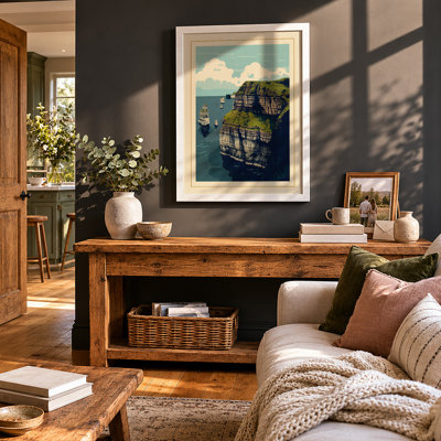 Seabird Cliff Coastal - Framed Print