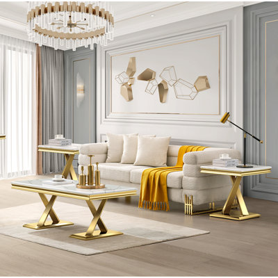 Marcelus 3 - Piece Living Room Table Set by Everly Quinn