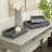 Wood Intricate Carved Floral Decor Black Tray Set