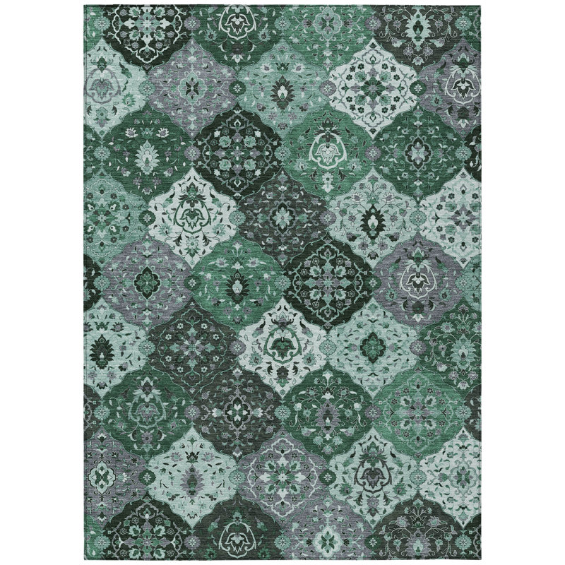 Machine Washable Indoor/Outdoor Matteson ACN2292 Panel Rug, Rectangle 5' x 7'6"