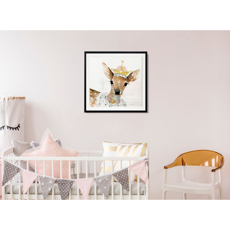 Art sur toile Kilmersdon Glamour Girls Deer, H 26,5 po x l 26,5 po x P 1,5 po, Cadre plastique noir