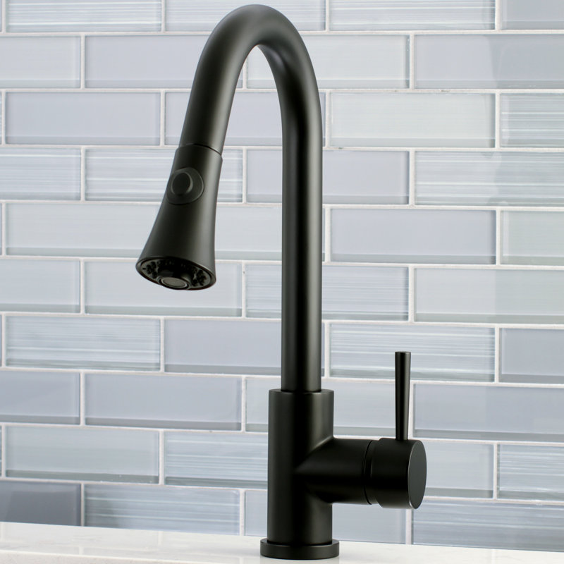 Concord Pull Down Single Handle Kitchen Faucet, Matte Black